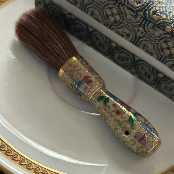 Vintage Cloisonné Make-Up Brush